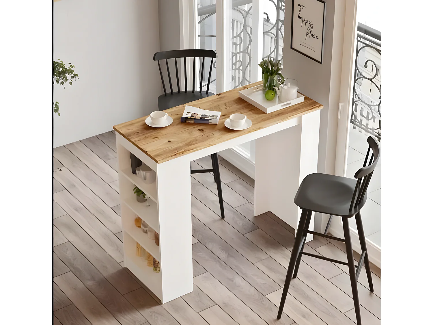 Mesa Alta Estilo Yurupa - Venprodin - 120 Cm Pino- Blanco