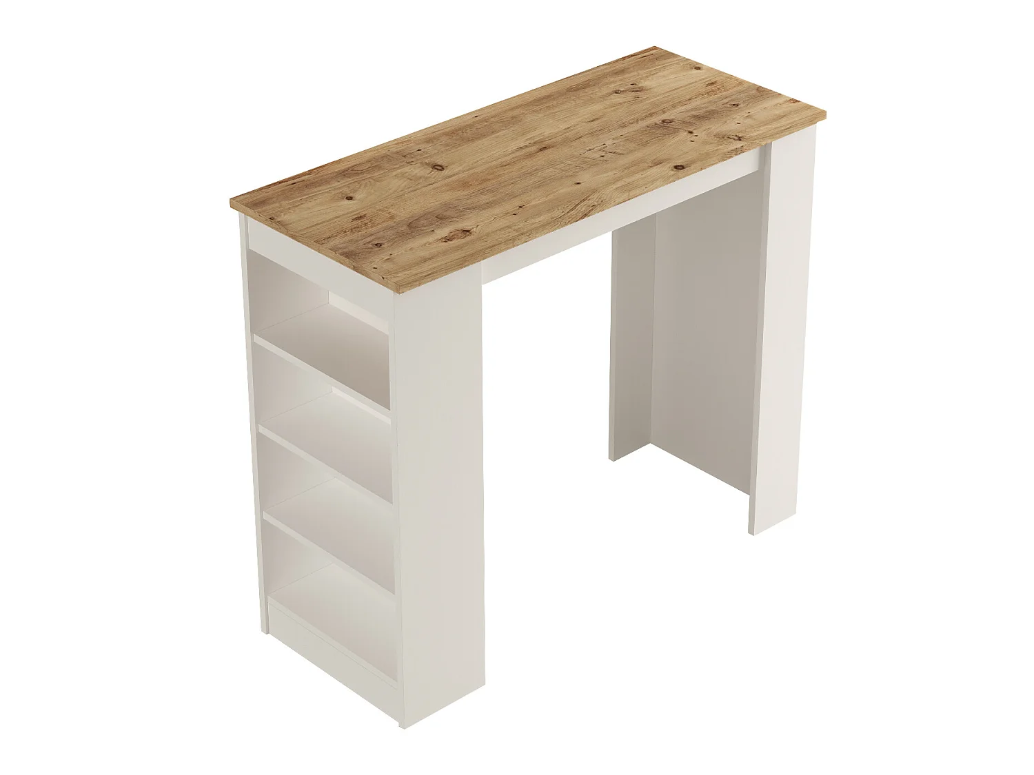 Table Haute Style Yurupa - Venprodin - Pin 120 cm - Blanc