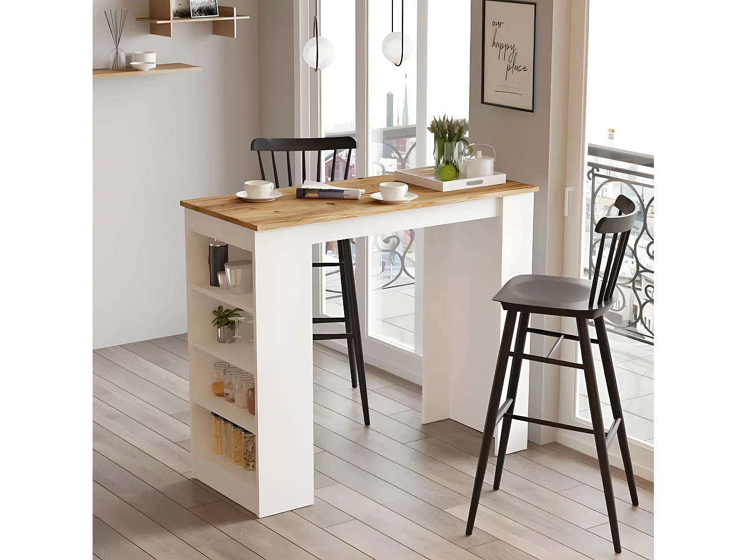 Mesa Alta Estilo Yurupa - Venprodin - 120 Cm Pino- Blanco