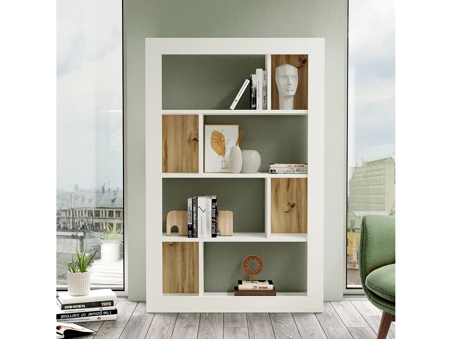 Estantería Luvio Multiusos - Venprodin - 146 Cm Fieltro-Blanco