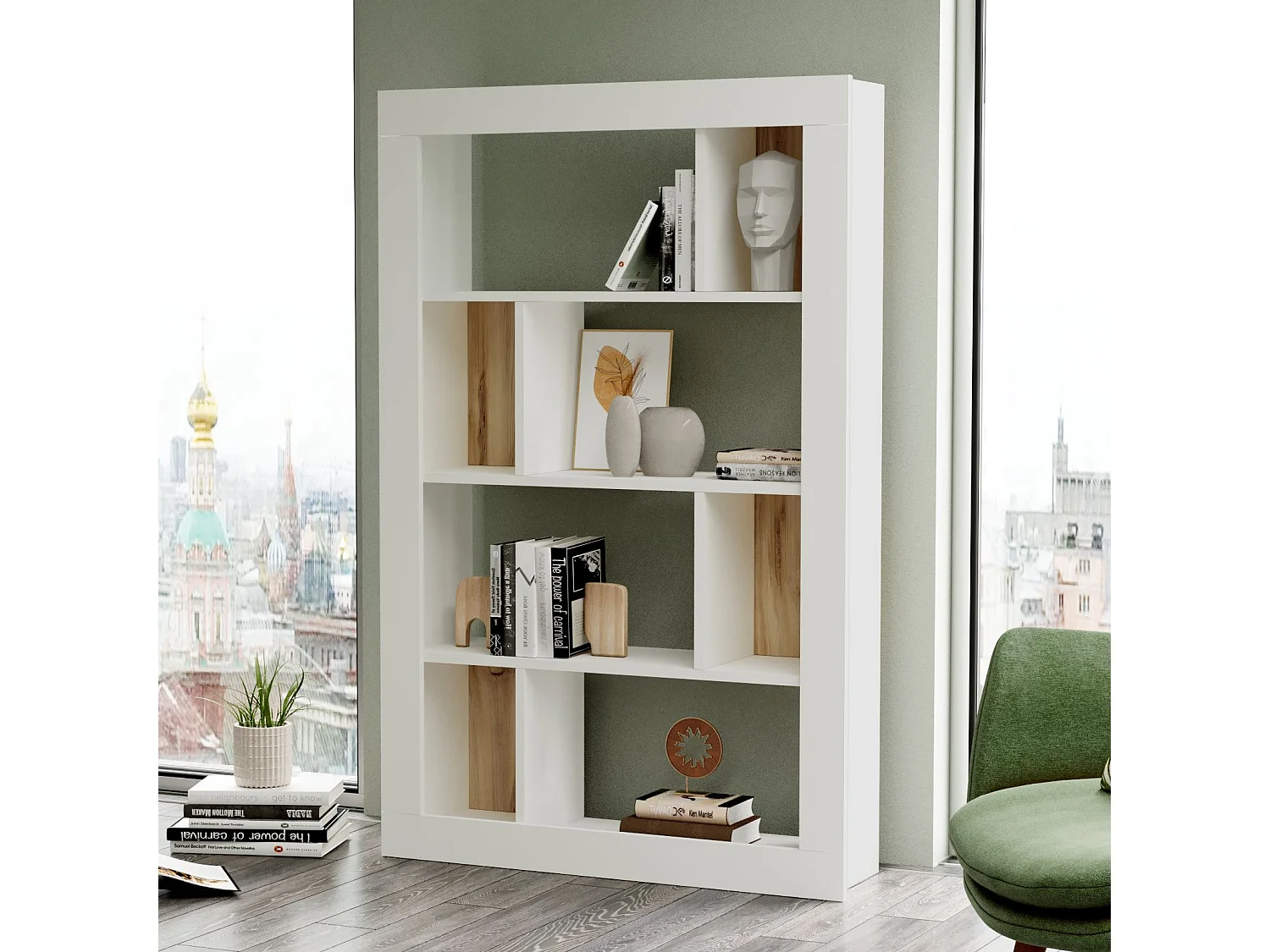 Estantería Luvio Multiusos - Venprodin - 146 Cm Fieltro-Blanco