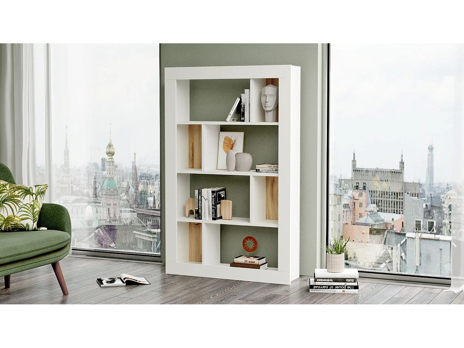 Estantería Luvio Multiusos - Venprodin - 146 Cm Fieltro-Blanco