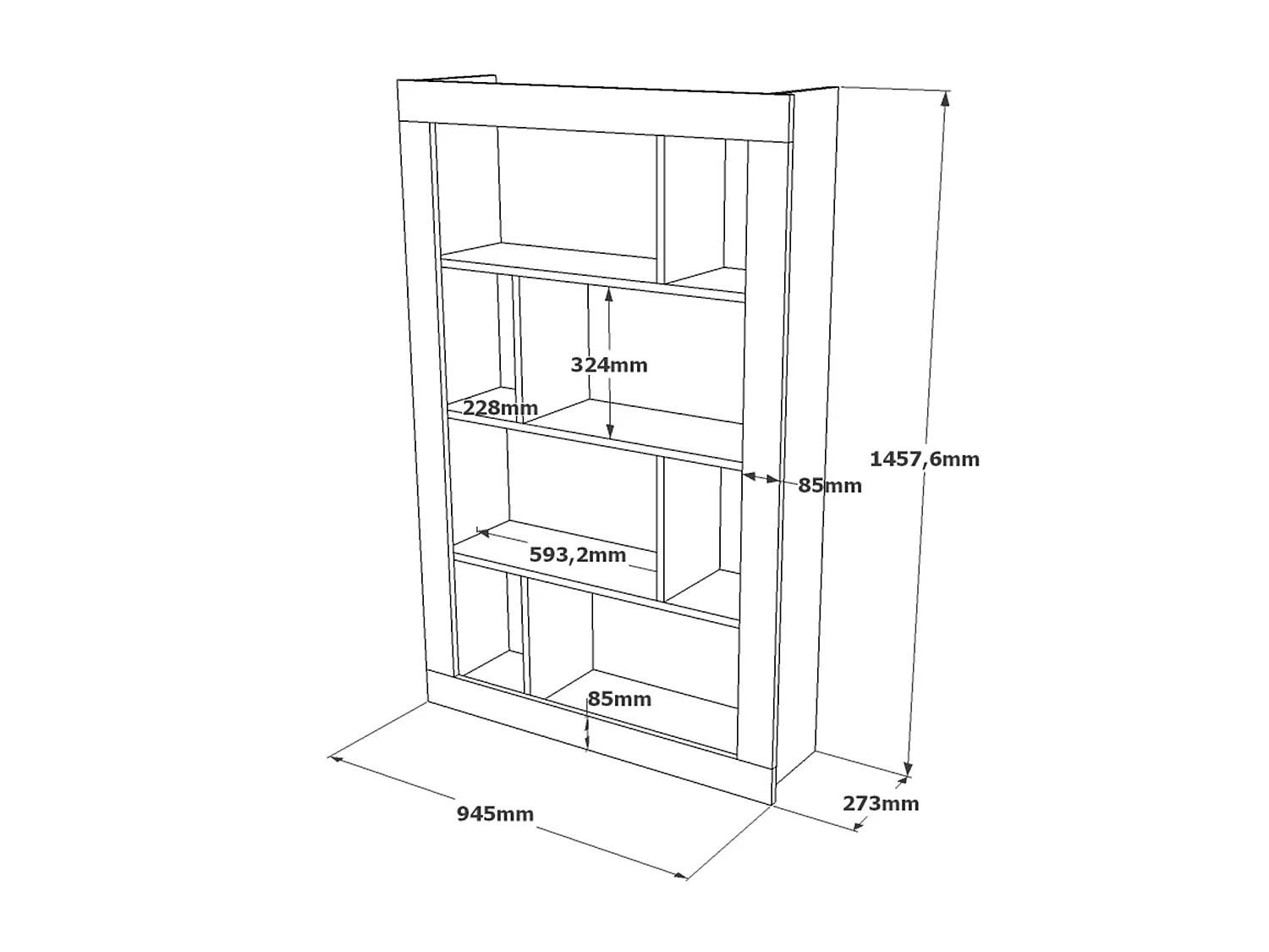 Estantería Luvio Multiusos - Venprodin - 146 Cm Fieltro-Blanco