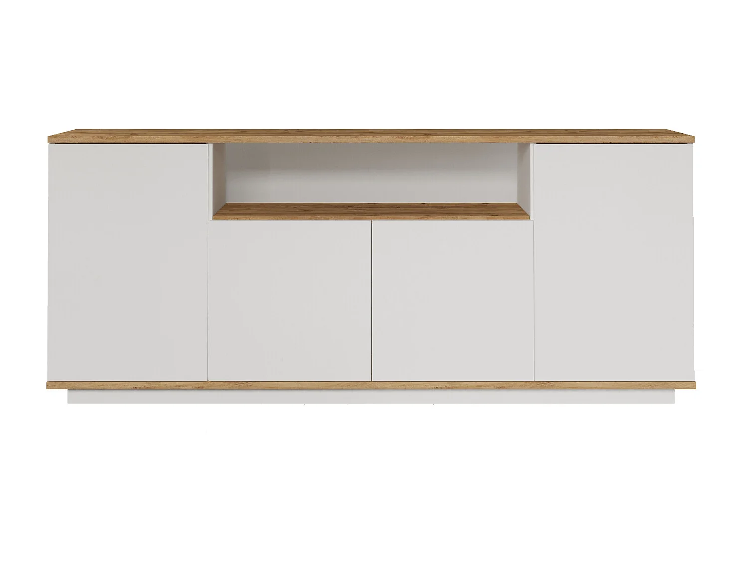 Aparador Com 4 Portas E Prateleiras - Venprodin - 180Cm Pinho-Branco