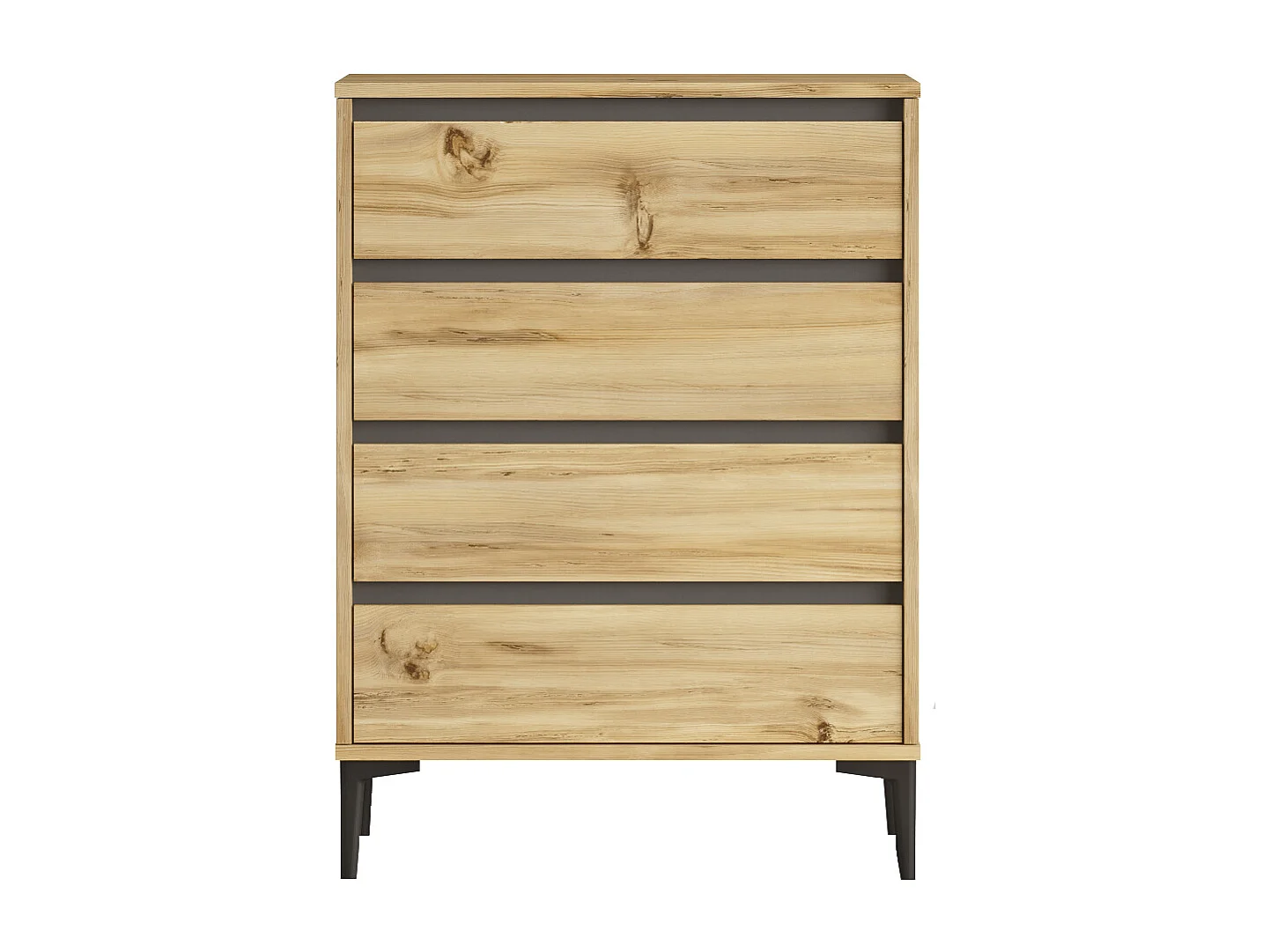 Cômoda com 4 gavetas - Venprodin - Feltro 72 cm - Antracite