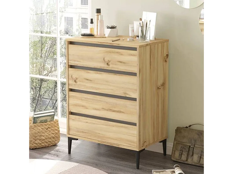 Cômoda com 4 gavetas - Venprodin - Feltro 72 cm - Antracite