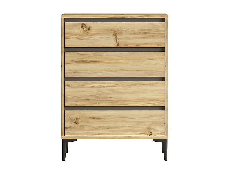 Cómoda De 4 Cajones - Venprodin - 72 Cm Fieltro - Antracita