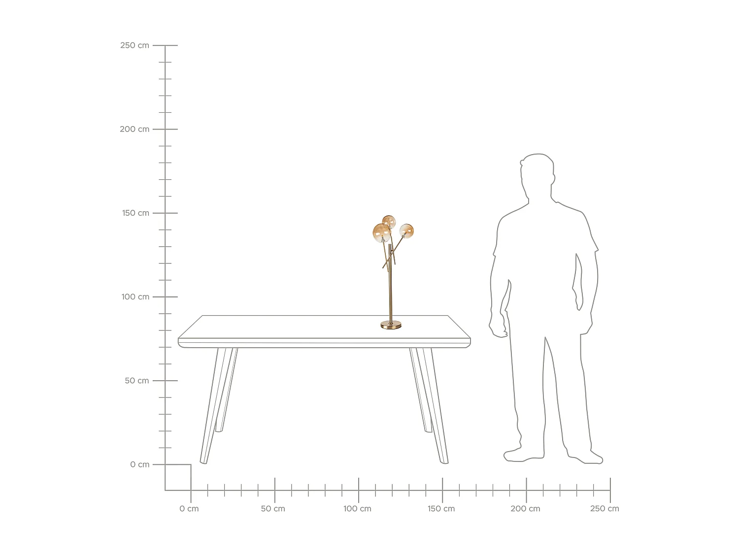 Lampe de table en métal doré TAMESI