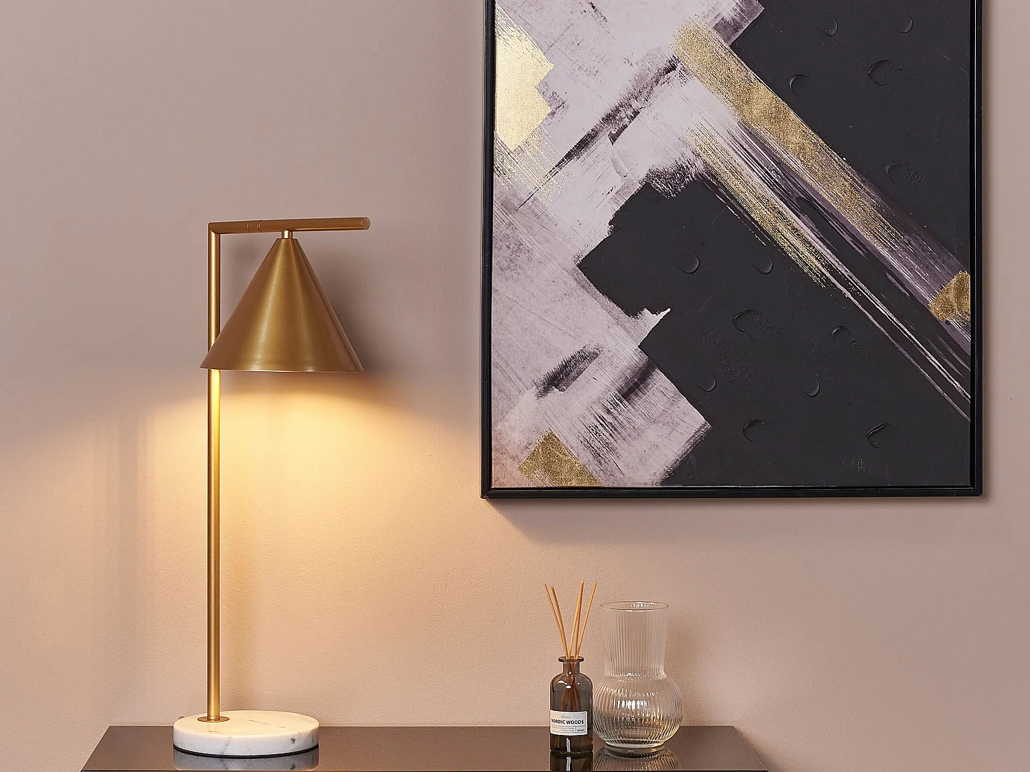 Candeeiro de mesa MOCAL Metal Dourado