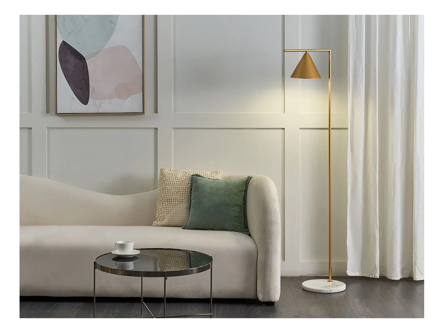 Lampadaire MOCAL Métal Doré