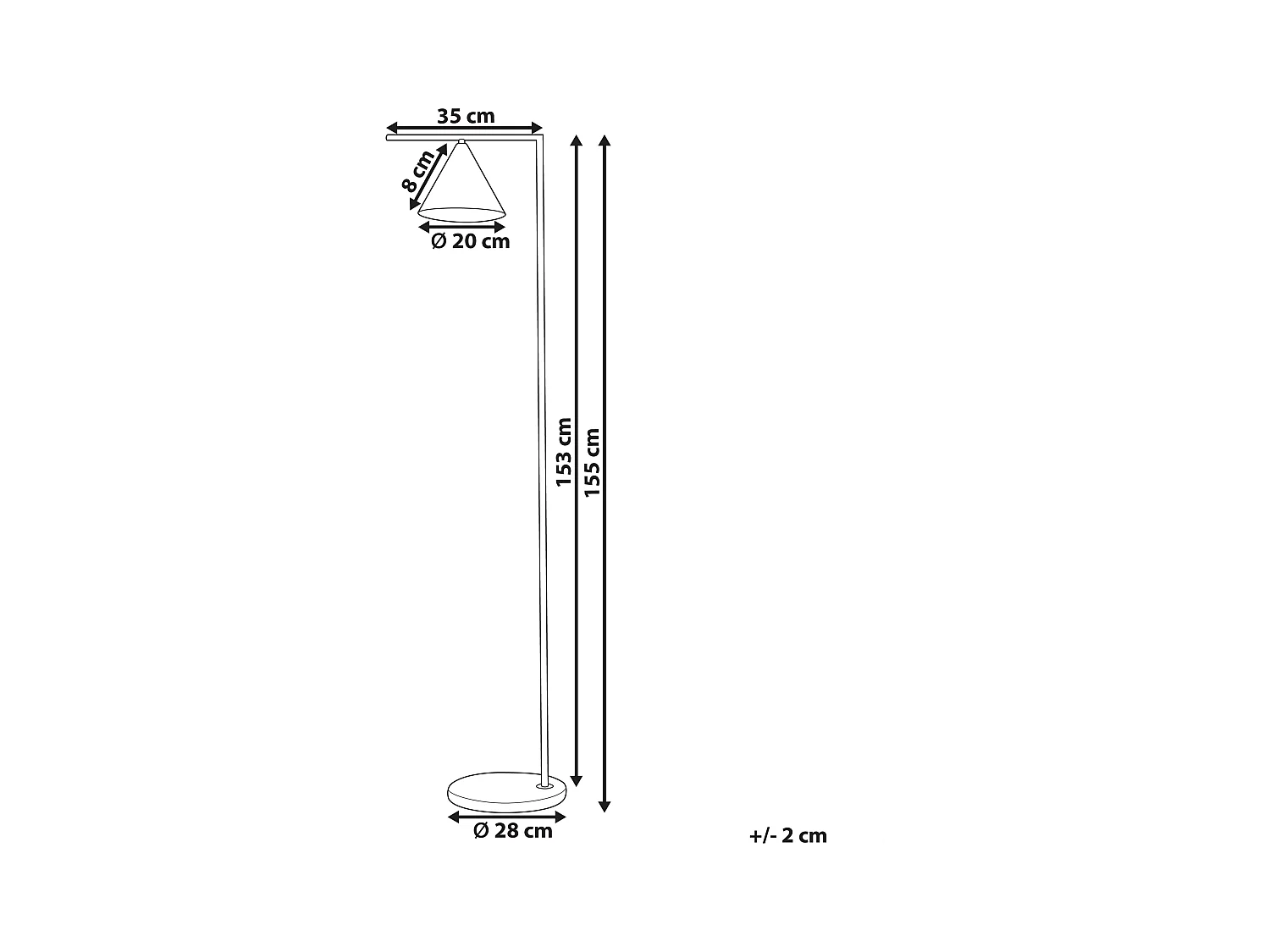 Lampadaire MOCAL Métal Doré
