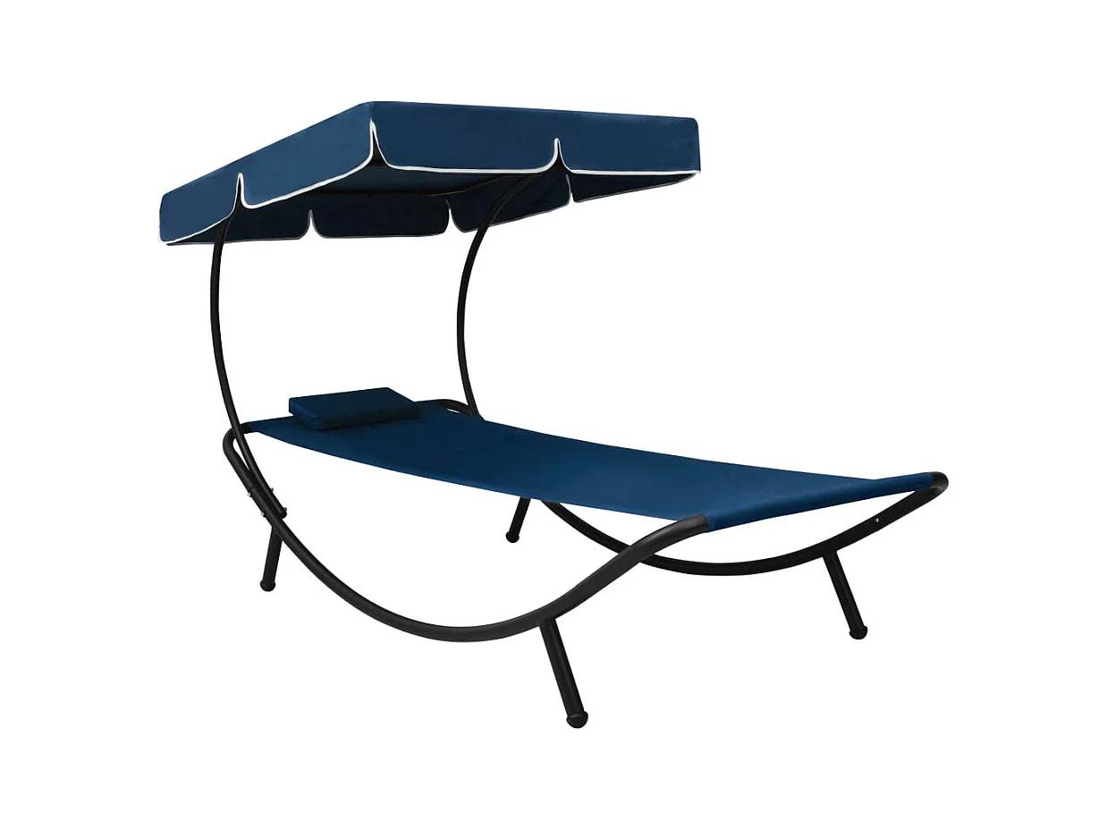 Lit de repos transat bleue 200 x 90 x 112 cm 02_0012005