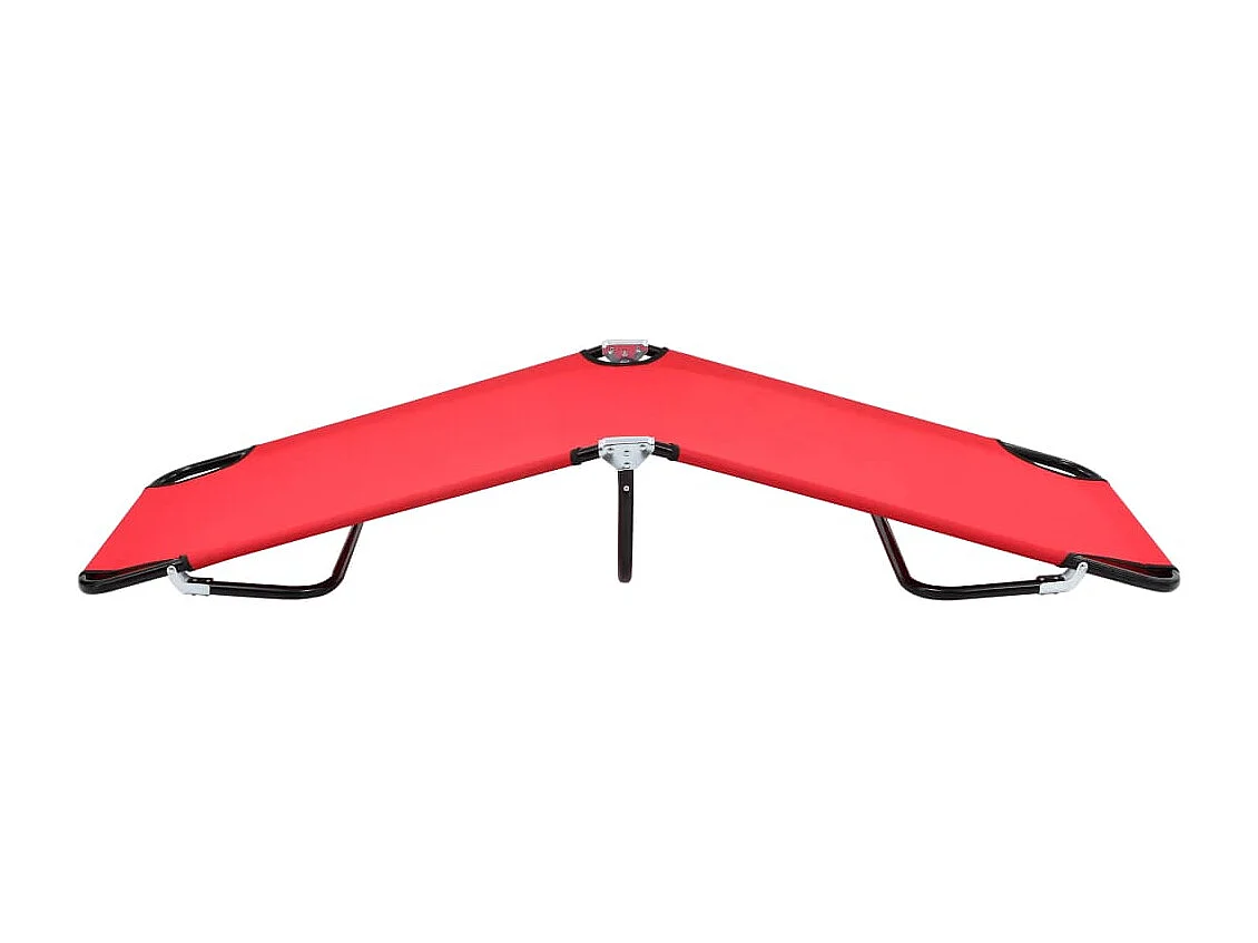 Cama plegable para acampar terraza muebles de exterior 190 cm plegable acero rojo 02_0012884
