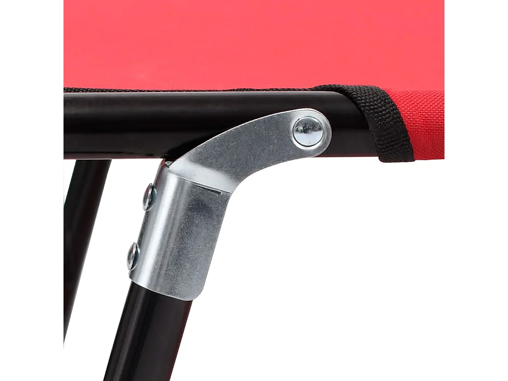 Cama plegable para acampar terraza muebles de exterior 190 cm plegable acero rojo 02_0012884
