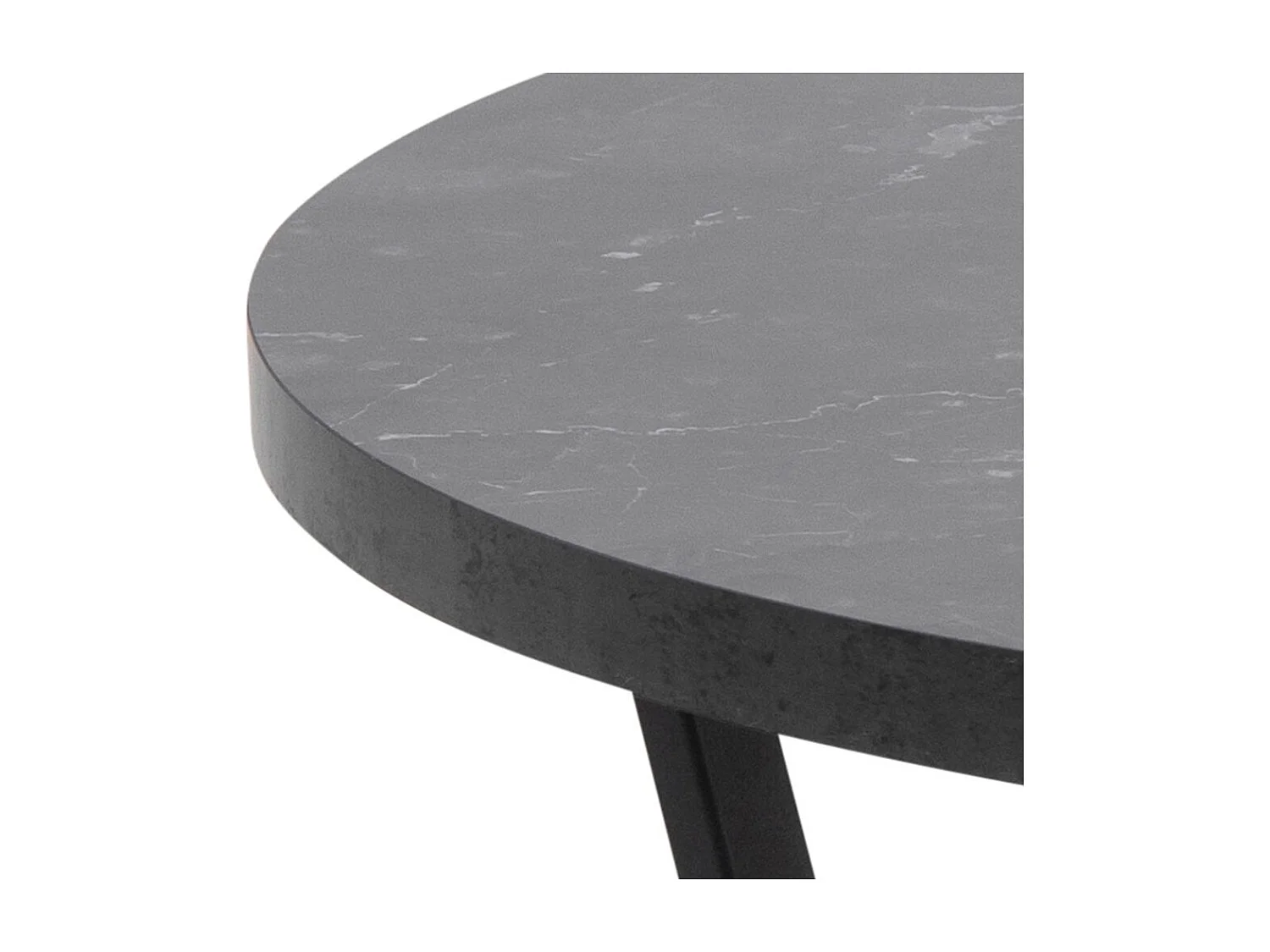 Runder Couchtisch mit schwarzem Marmor-Effekt HARLEM