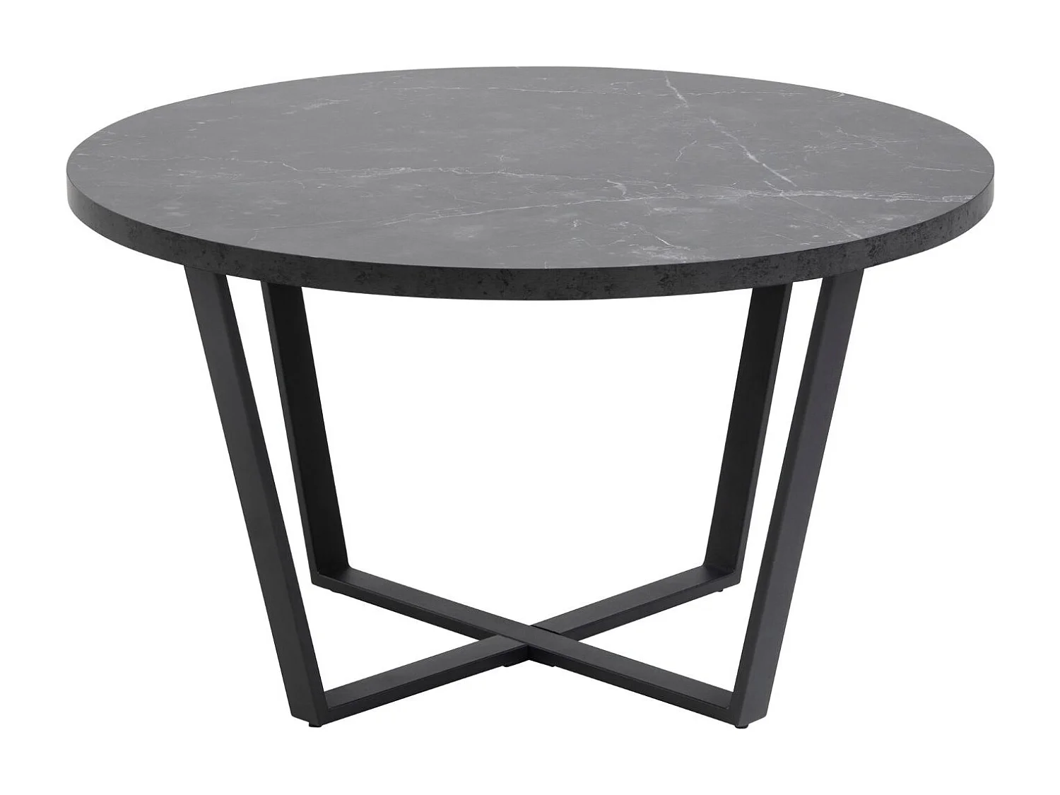 Runder Couchtisch mit schwarzem Marmor-Effekt HARLEM