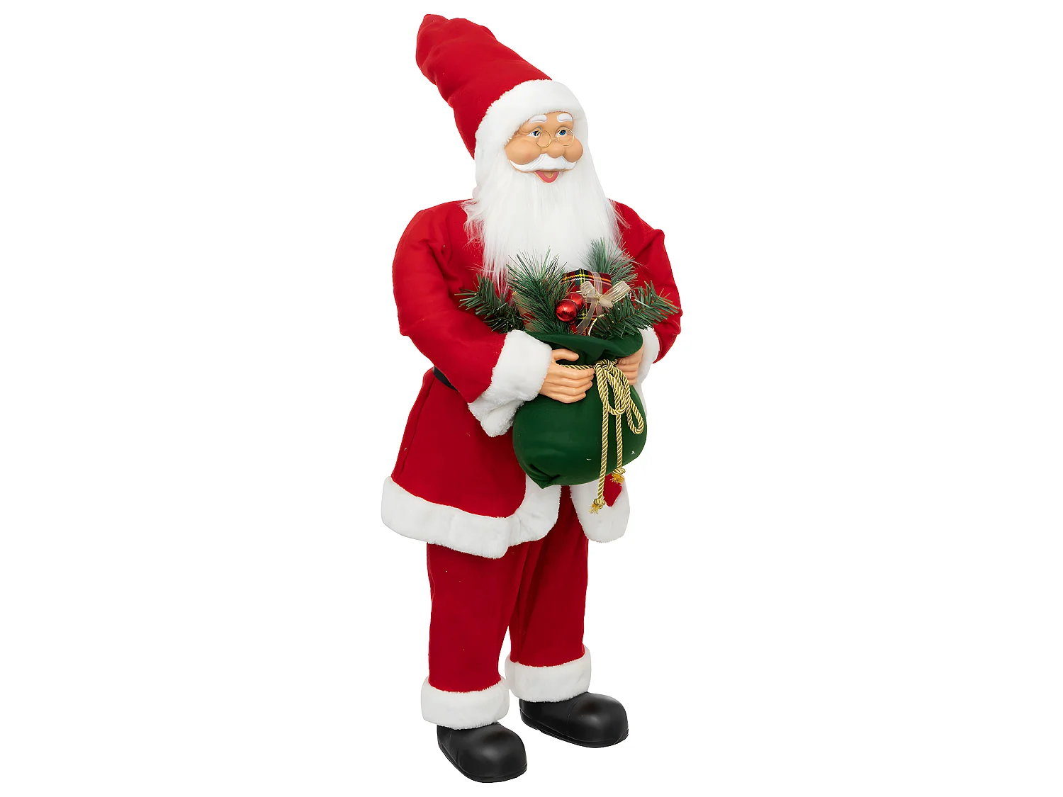 Grand Père Noël traditionnel Rouge et Blanc H 90 cm