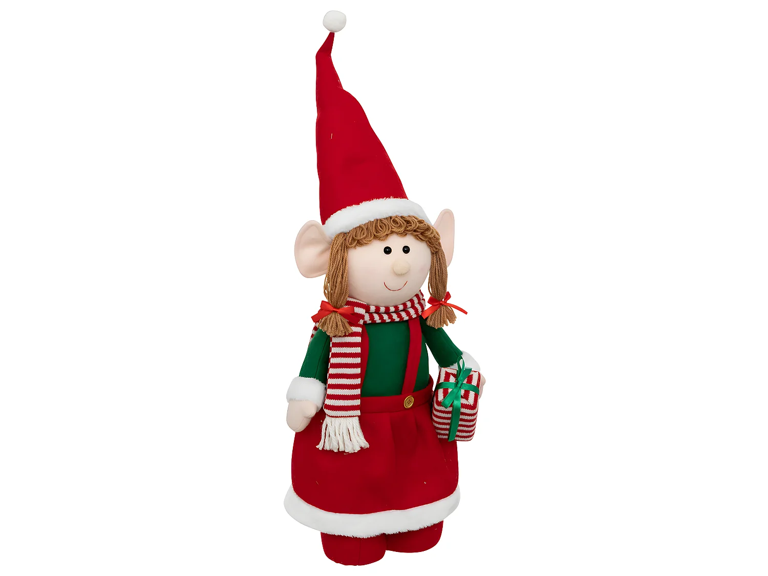 Déco de Noël Lutin téléscopique avec bonnet H maxi 110 cm