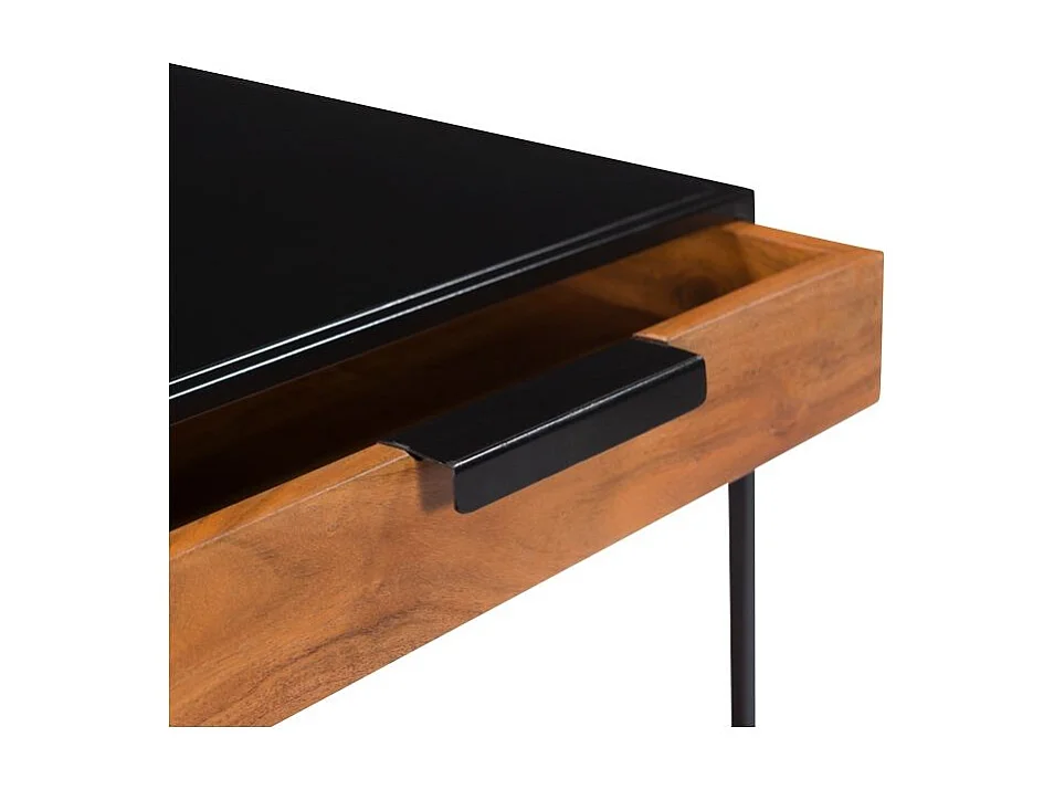 Table de chevet 1 tiroir en bois d'acacia et métal - Salama