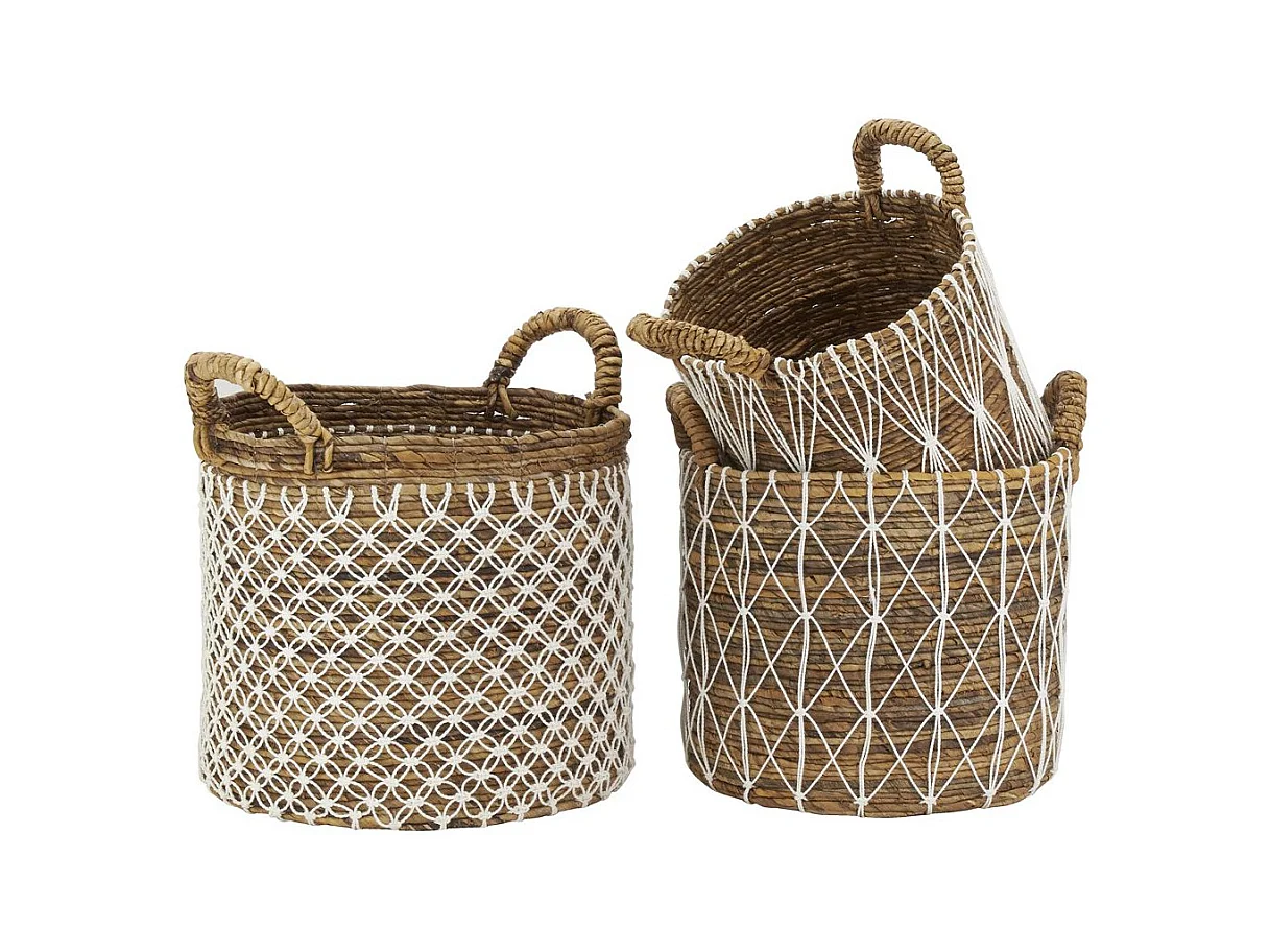 Corbeilles de rangement en bananier et coton