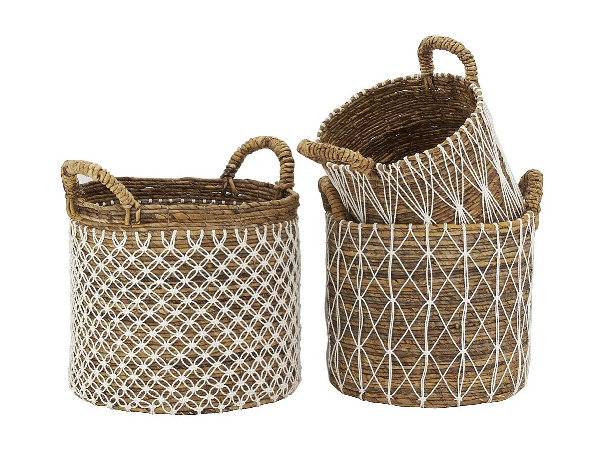 Corbeilles de rangement en bananier et coton