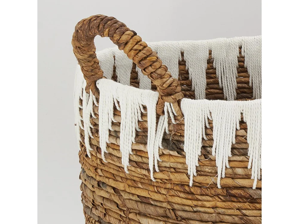 Corbeilles rondes en bananier et coton (lot de 3)