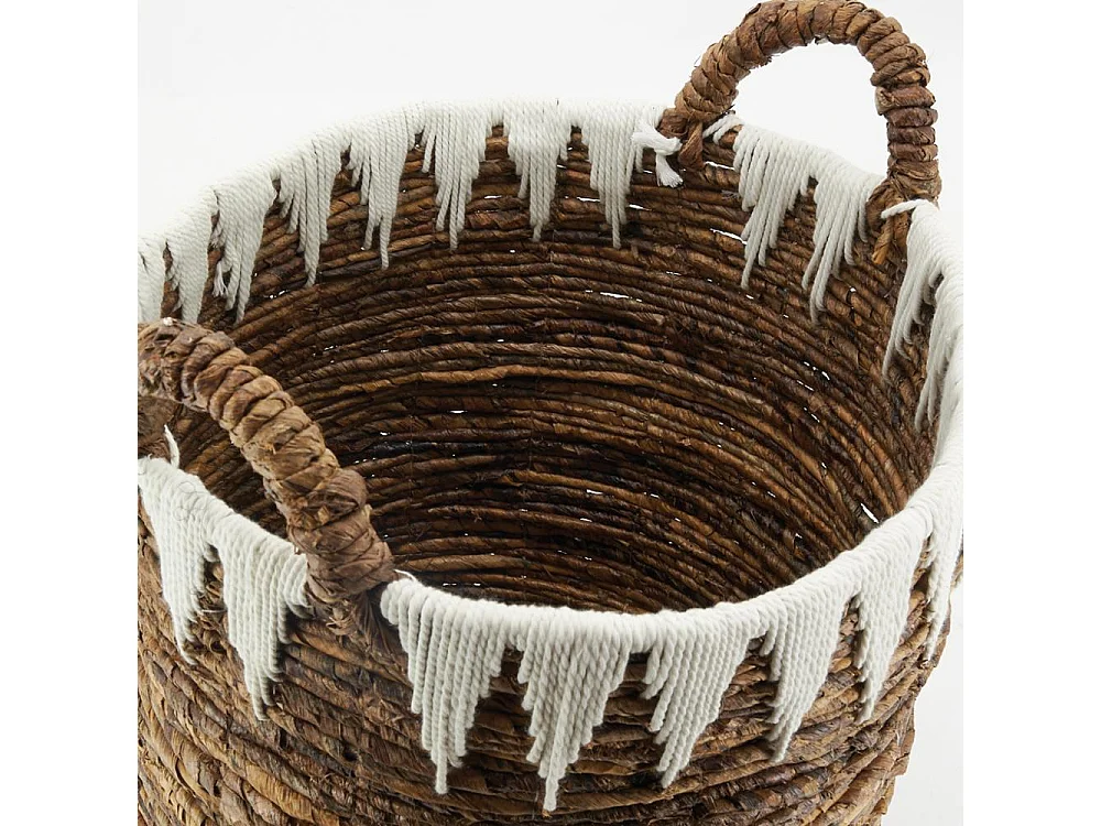 Corbeilles rondes en bananier et coton (lot de 3)