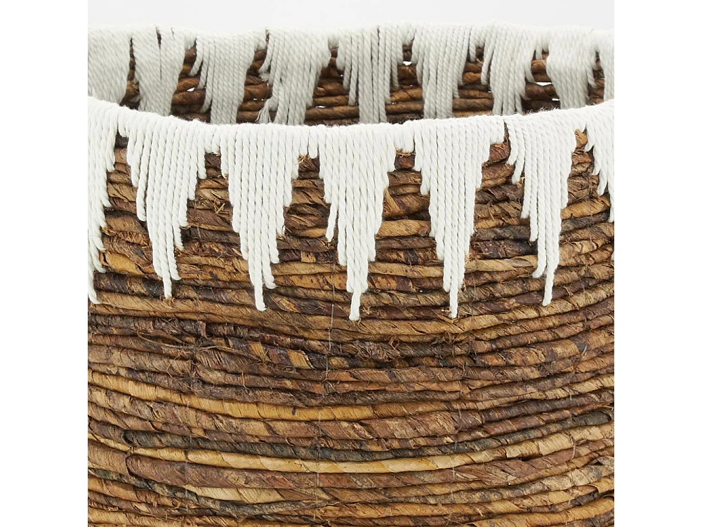 Corbeilles rondes en bananier et coton (lot de 3)