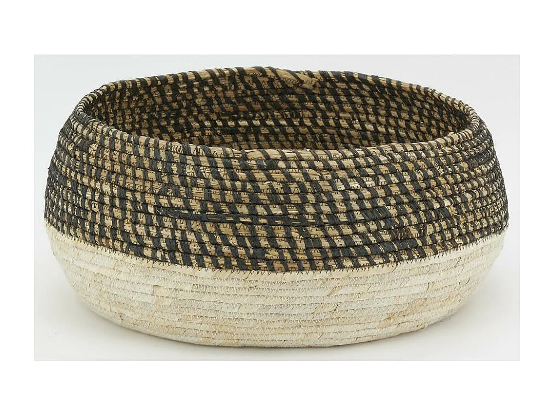 Corbeilles rondes en jonc naturel et teinté