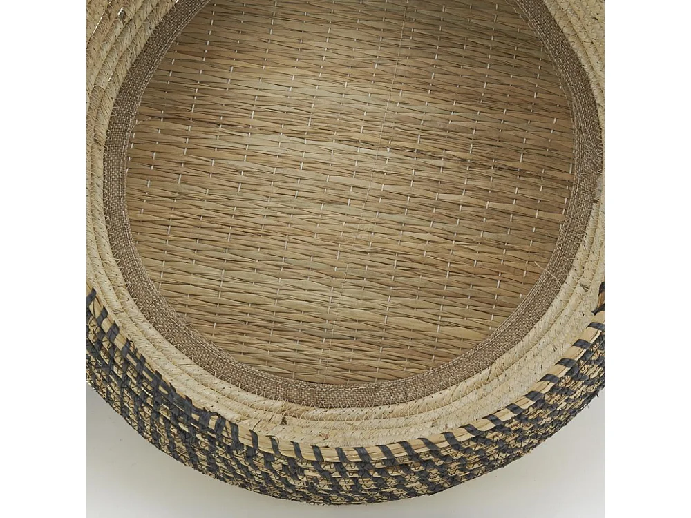 Corbeilles rondes en jonc naturel et teinté