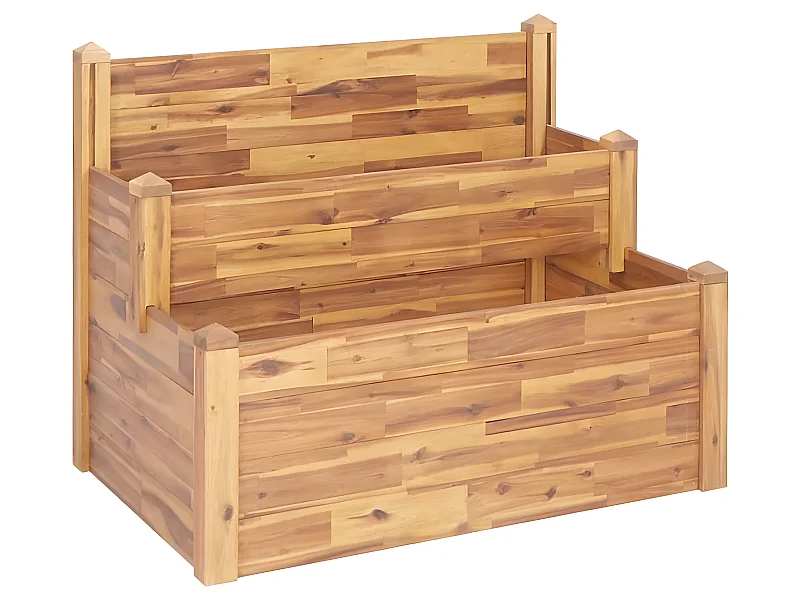 Jardinière sur 2 niveaux bois marron 110 x 75 x 84 cm 02_0000839