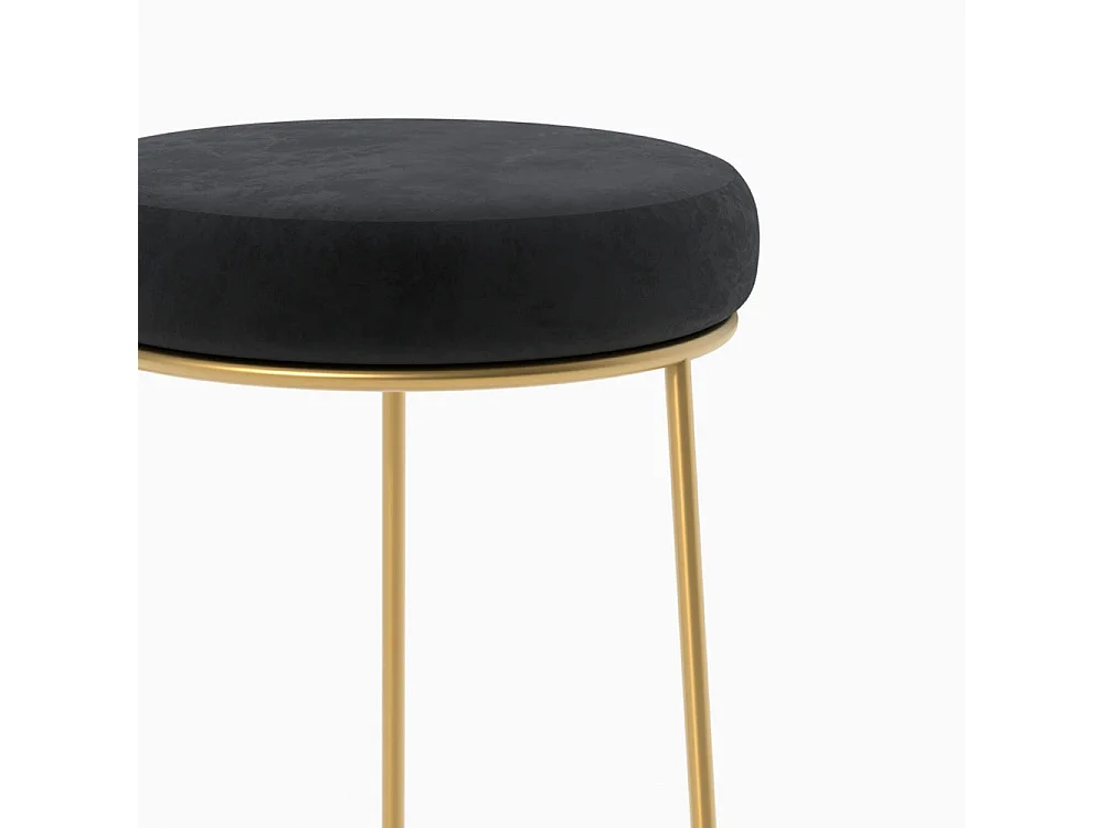 Lot de 2 tabourets de bar 73 cm en velours noir - Kendal