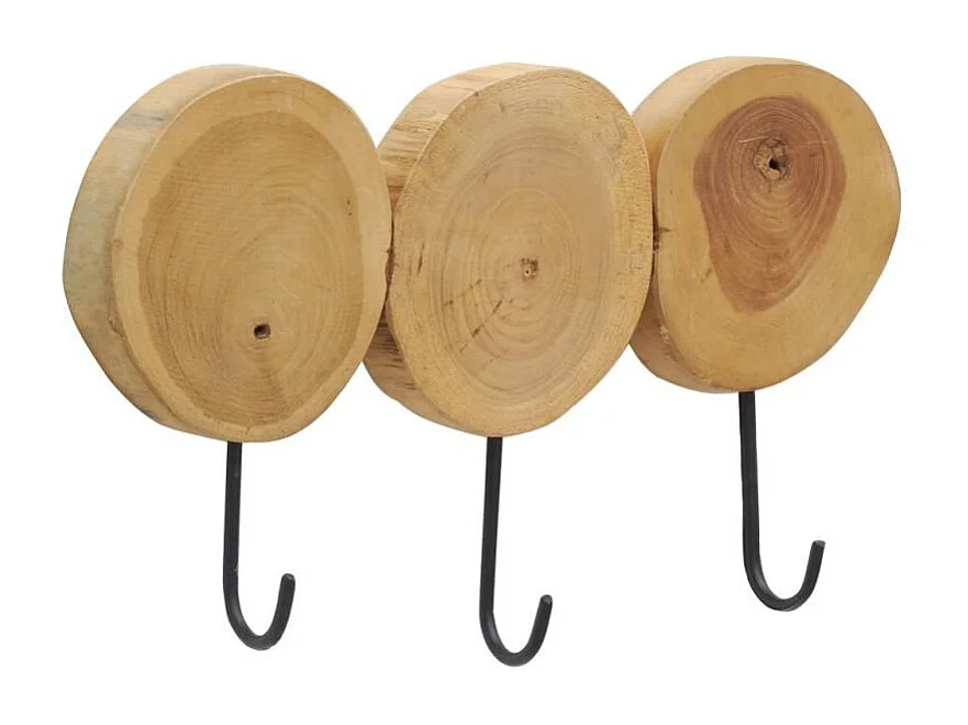 Patère ronde en teck 3 crochets - Arden 3 crochets