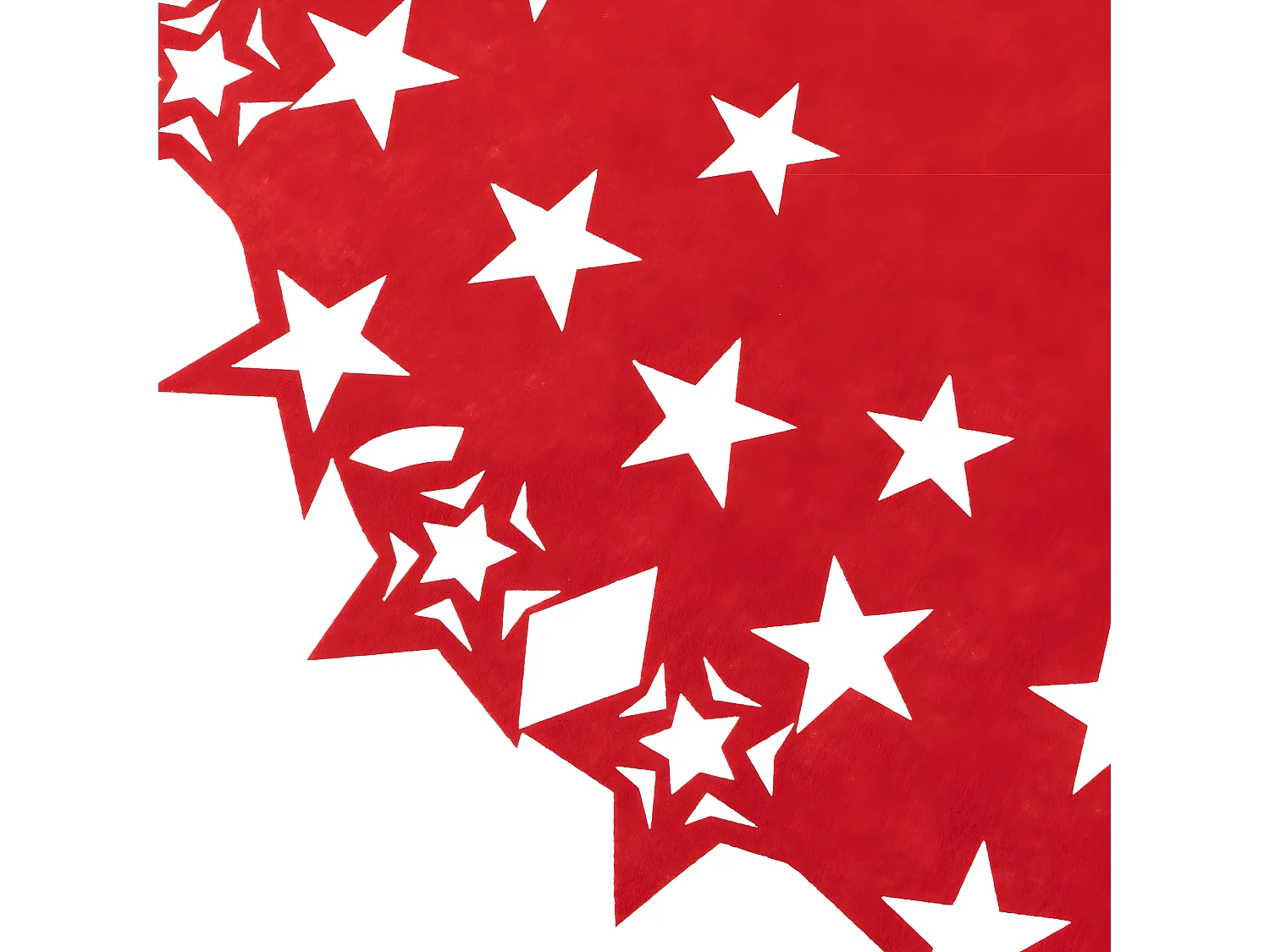 Déco de noël Tapis pour pied de Sapin en feutrine Rouge et Blanc D 100 cm