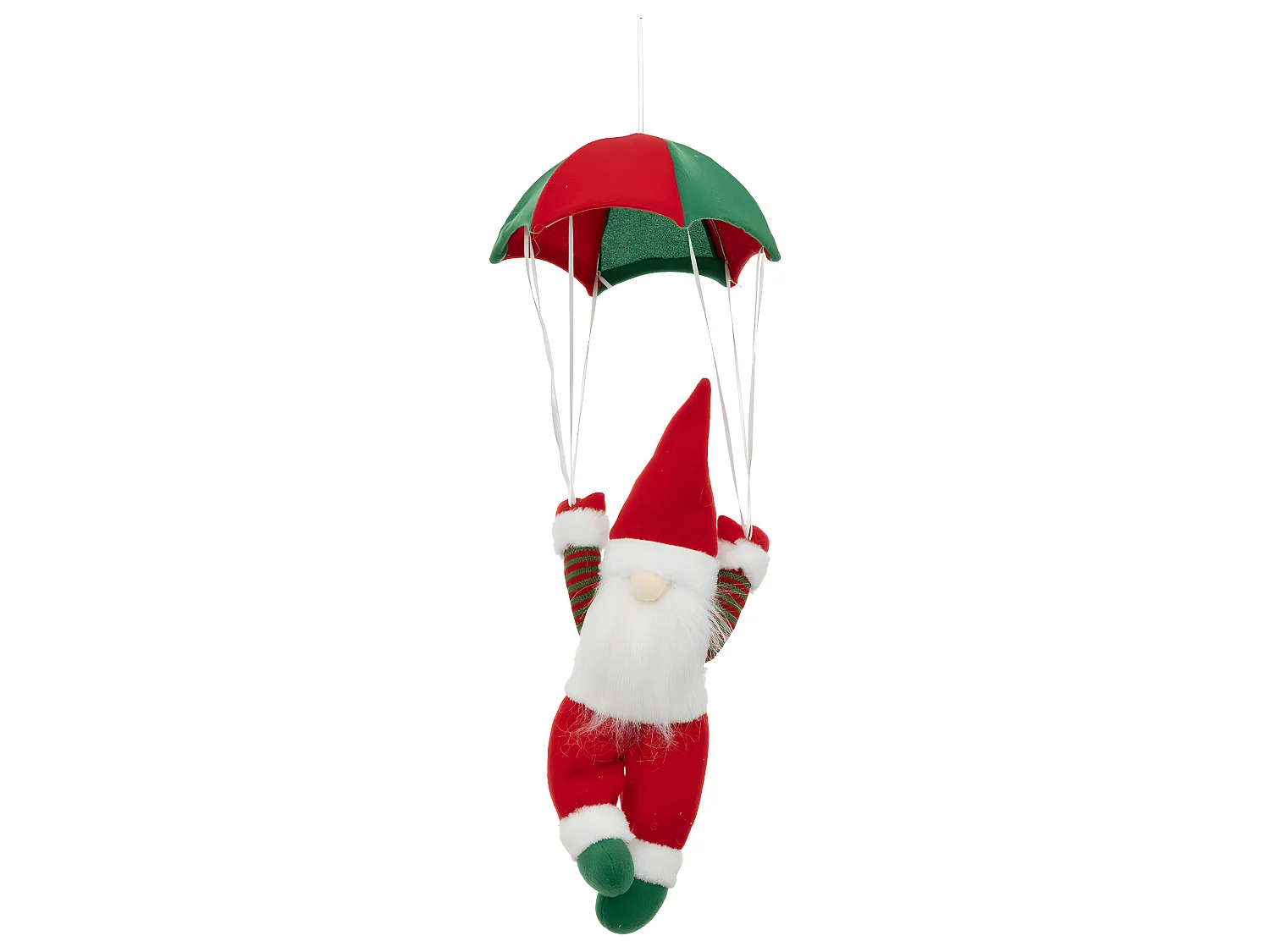 Gnome Père Noël en Parachute à suspendre H 58 cm