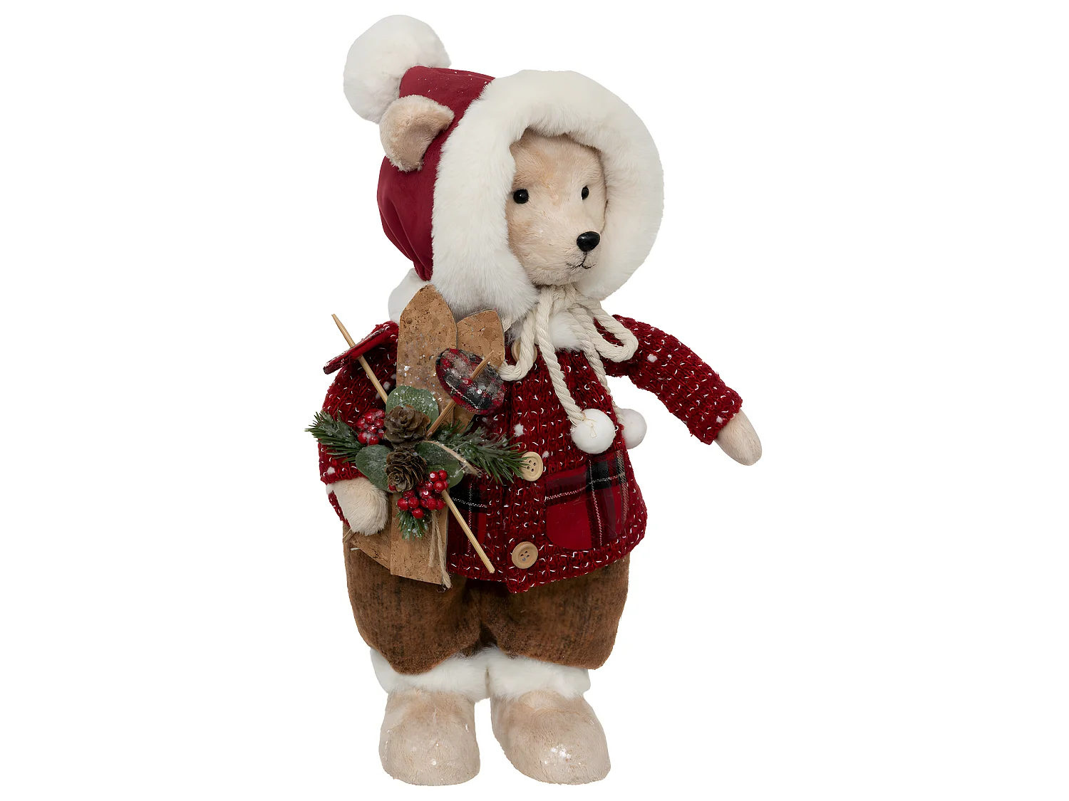 Déco de Noël Ours en Combinaison de Ski 19 x 16 x H 41 cm