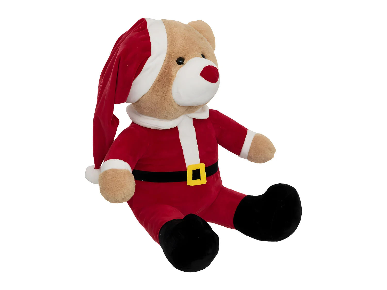 Déco de Noël Peluche Ours en habit de Père Noël H 60 cm