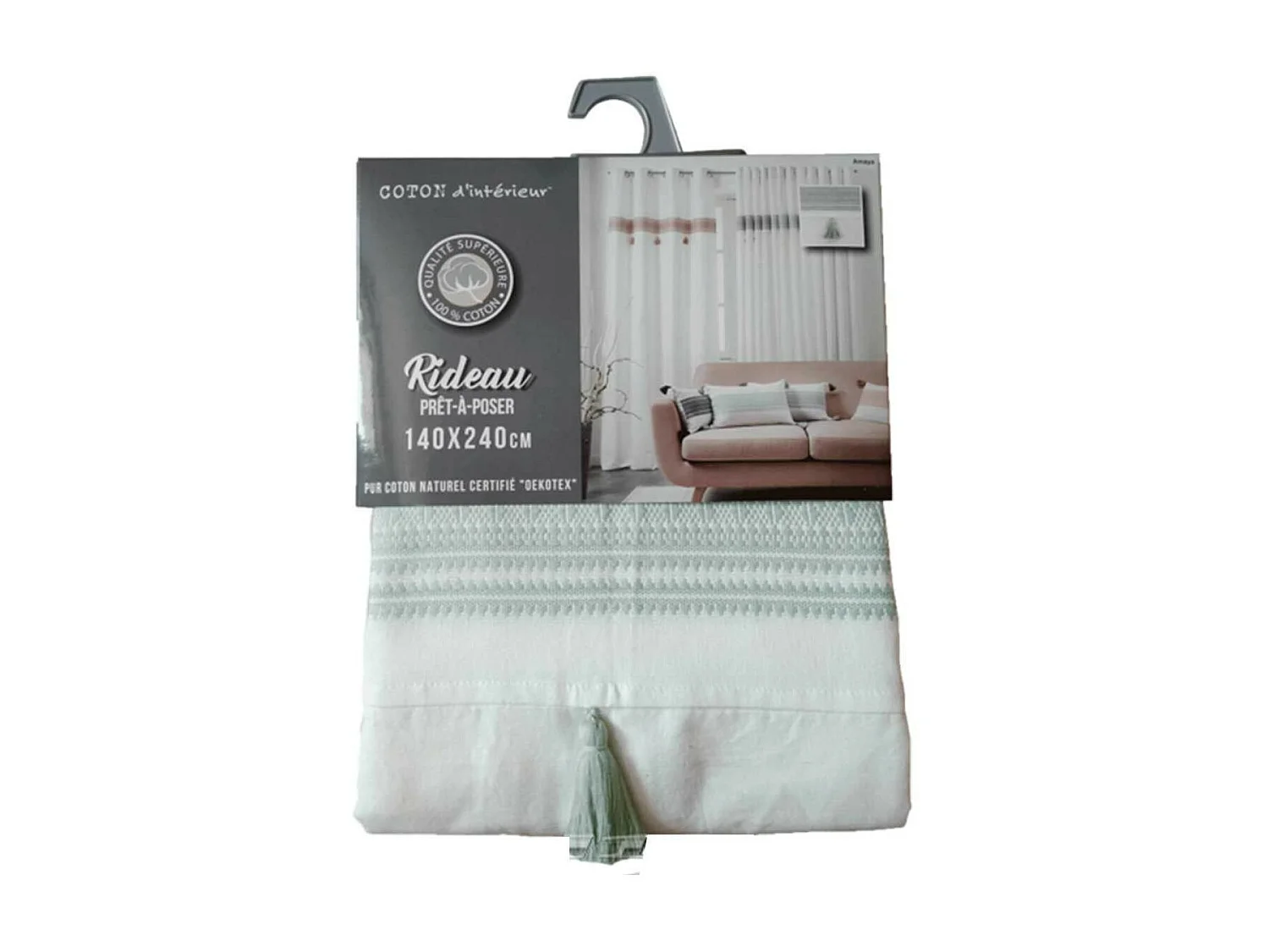 Rideau à Œillets "Amaya" 140x240cm Menthe
