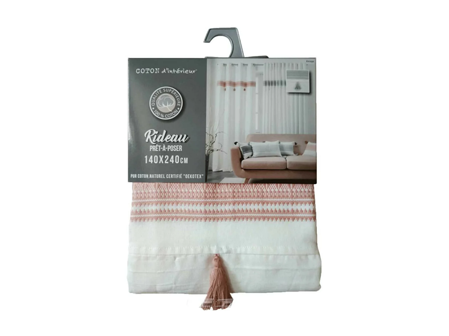 Rideau à Œillets "Amaya" 140x240cm Rose