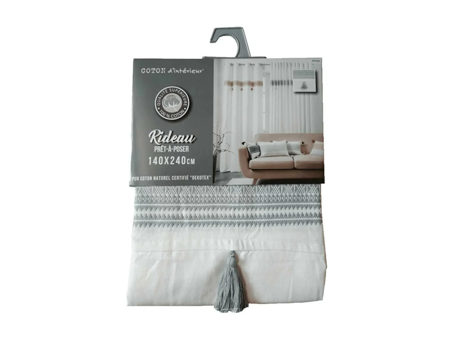 Rideau à Œillets "Amaya" 140x240cm Gris