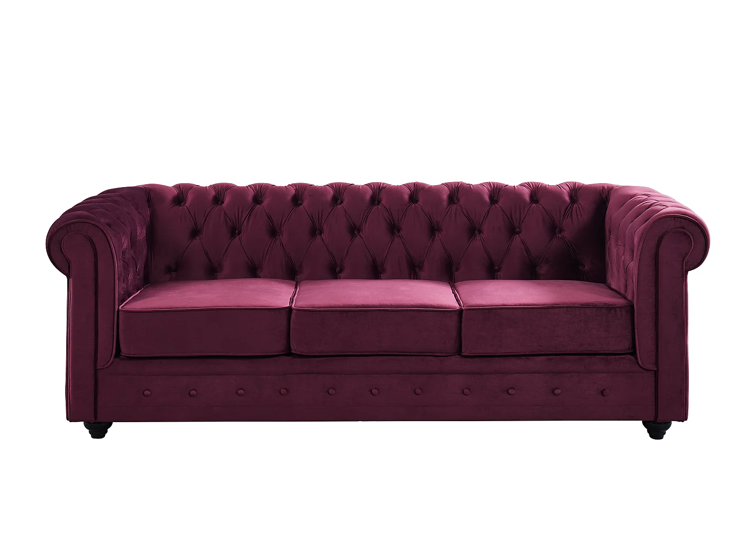 Sofas 3-Sitzer, 2-Sitzer & Sessel - Samt - Purpur - CHESTERFIELD