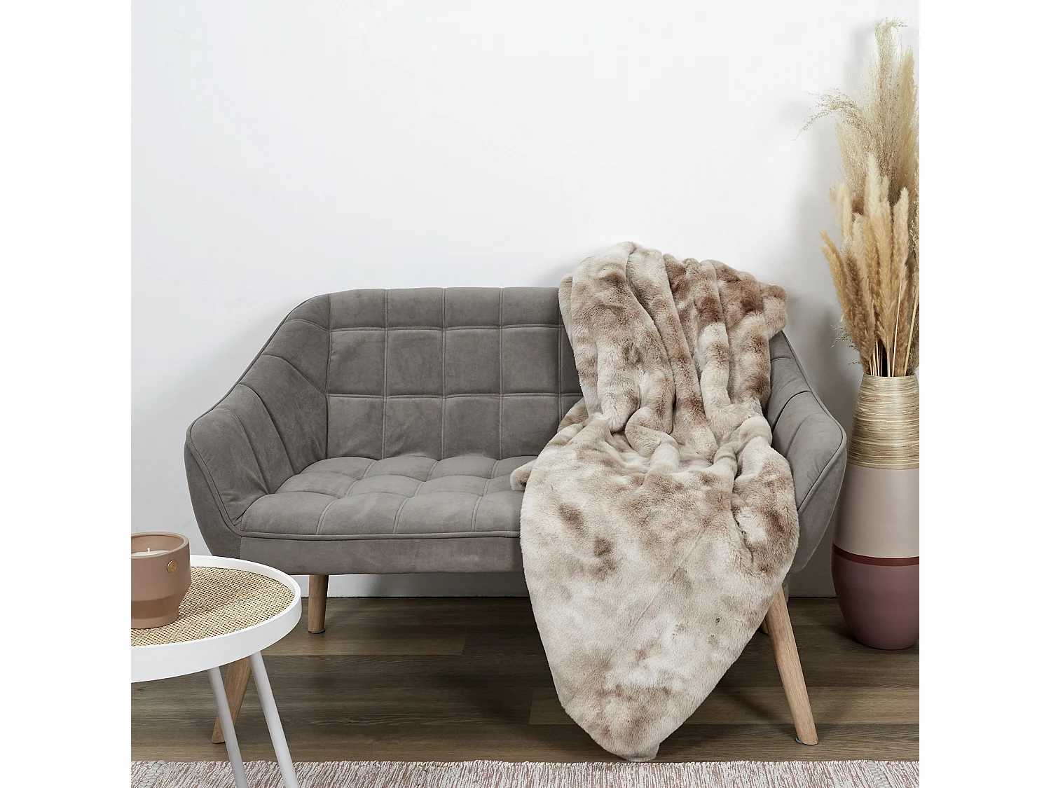 Plaid Imitation Fourrure "Opulence" 140x200cm Marron