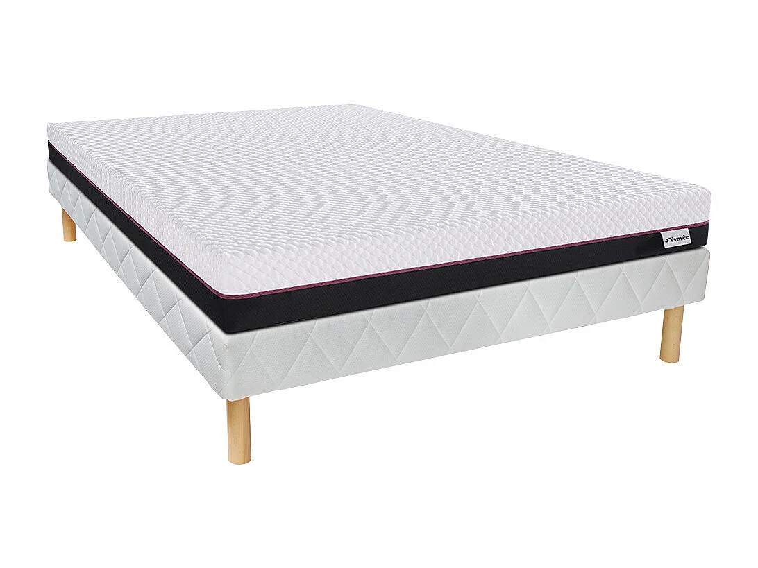 Ensemble 120 x 190 cm sommier + matelas mousse à mémoire de forme ép.18cm - RYZE de YSMÉE