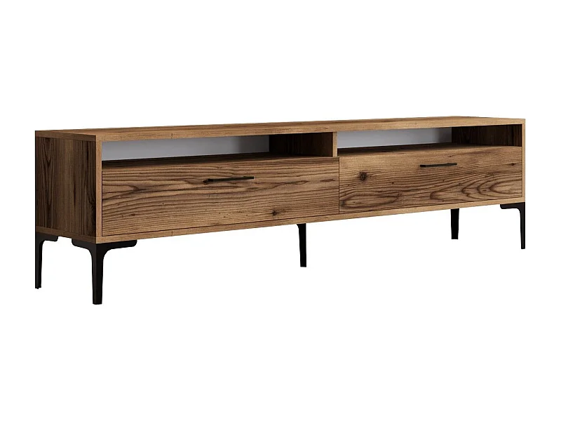 Móvel de TV elegante – 180 cm x 35 cm x 47 cm – nogueira – painel de partículas revestido a melamina