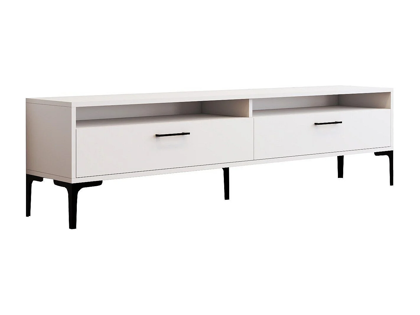 Móvel de TV moderno – 180 cm – Branco – Painéis de partículas revestidos em melamina