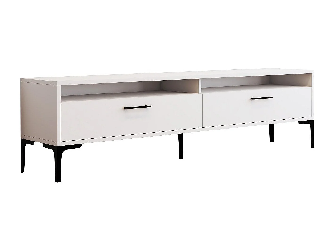 Móvel de TV moderno – 180 cm – Branco – Painéis de partículas revestidos em melamina