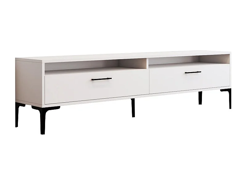 Moderner TV-Ständer – 180 cm – Weiß – Melaminbeschichtete Spanplatte