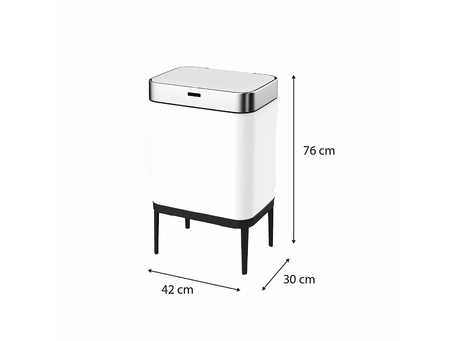 Poubelle de Recyclage Catter House Cosmos 60L 42x30x76cm en Acier Inoxydable avec Capteur de Mouvement et Ouverture Automatique