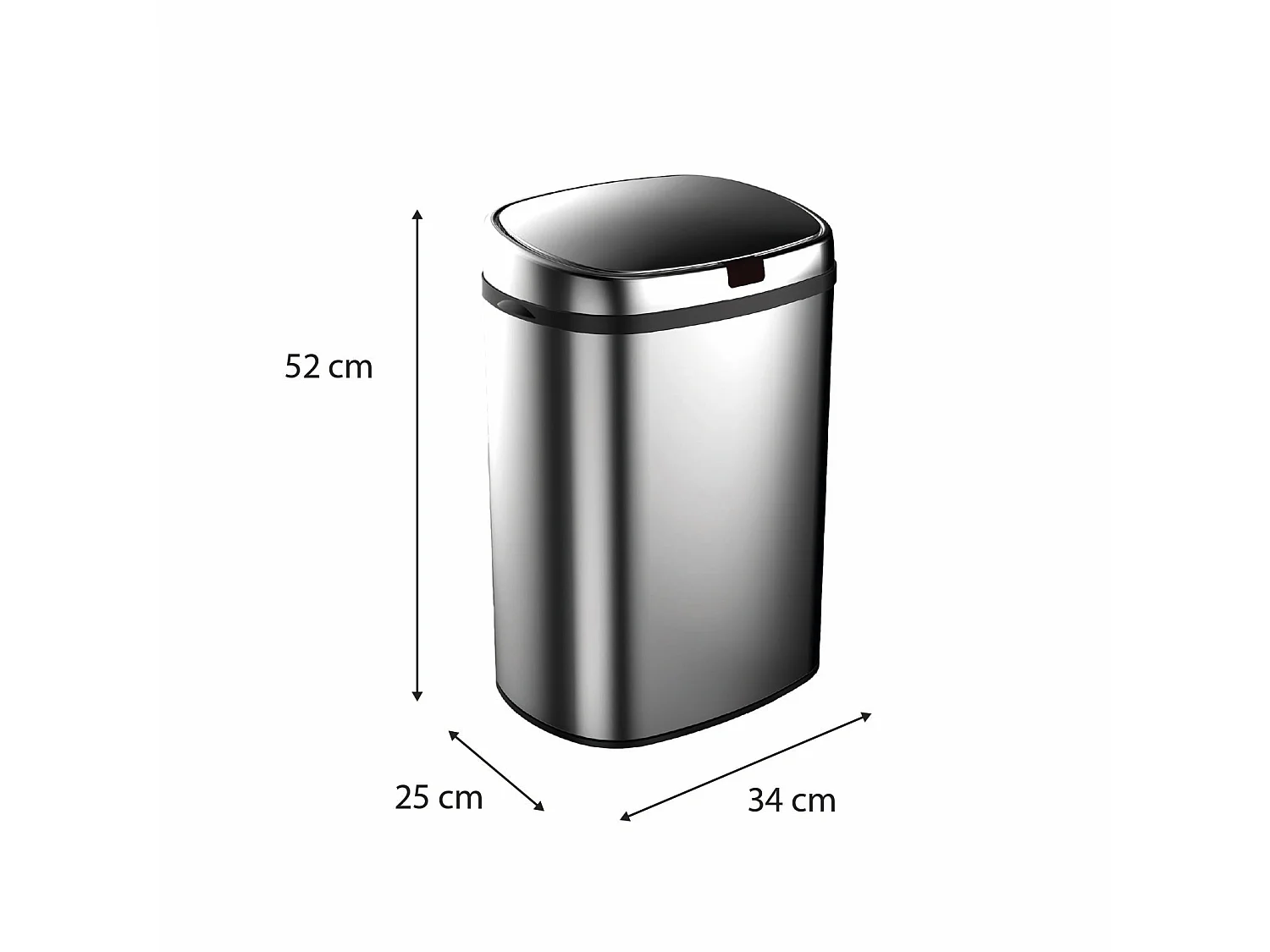 Poubelle de Recyclage Catter House Futuro 30L 34x25x52cm en Acier Inoxydable avec Capteur de Mouvement et Ouverture Automatique