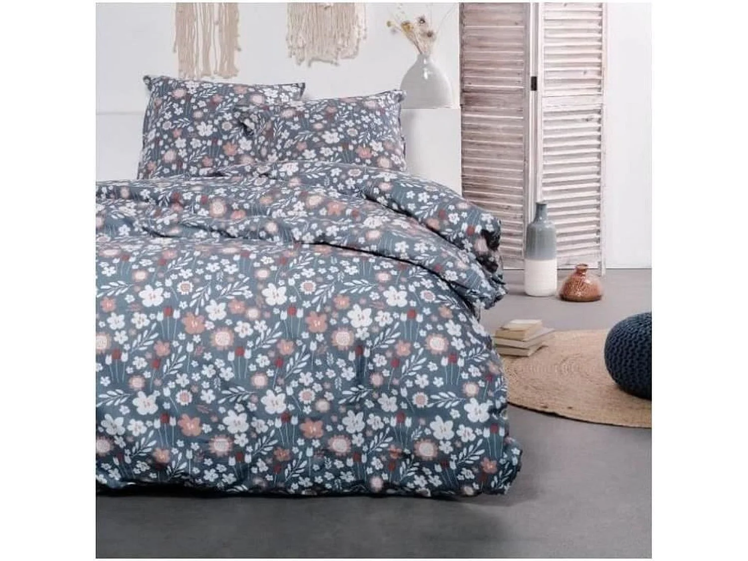 Parure de lit - 240 x 220 cm - coton imprimé floral